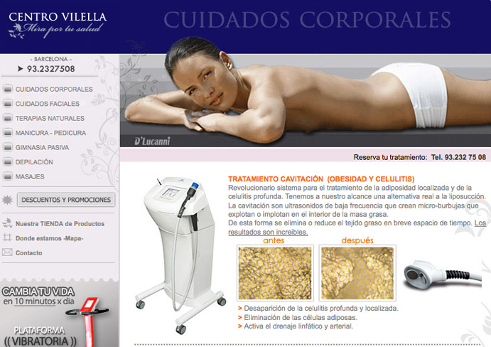 Dise�o paginas web Centros de Est�tica en Barcelona