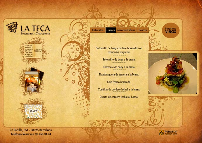 Dise�o de paginas web para restaurantes y bares en Barcelona