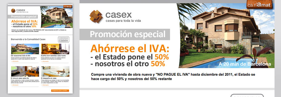 Dise�o mailing inmobiliaria barcelona Casex